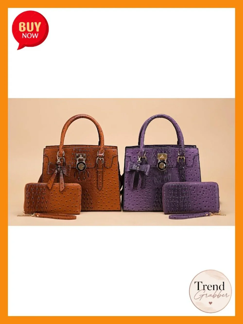 Women's Satchel Tote Handbag with Matching Wallet RFID Blocking Set